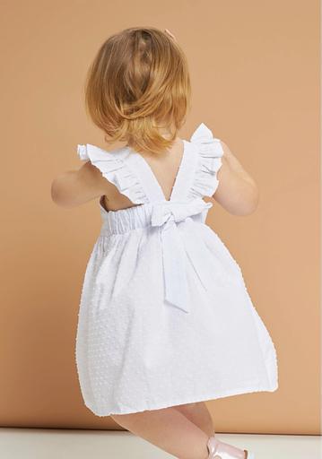 Платье для девочки с бантом цвет белый молочный ОПТ фото 3