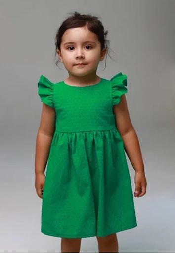 Платье для девочки с бантом цвет зеленый ОПТ фото 1