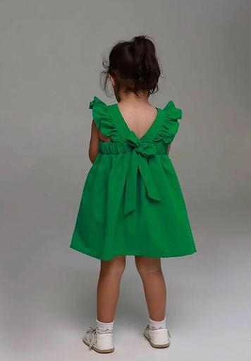 Платье для девочки с бантом цвет зеленый ОПТ фото 3