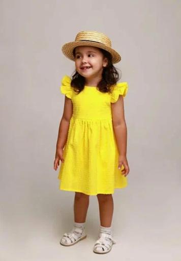Платье для девочки с бантом цвет желтый ОПТ фото 1