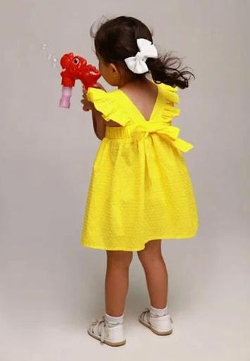 Платье для девочки с бантом цвет желтый ОПТ фото 3