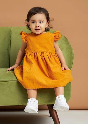Платье для девочки с бантом цвет горчичный ОПТ фото 1
