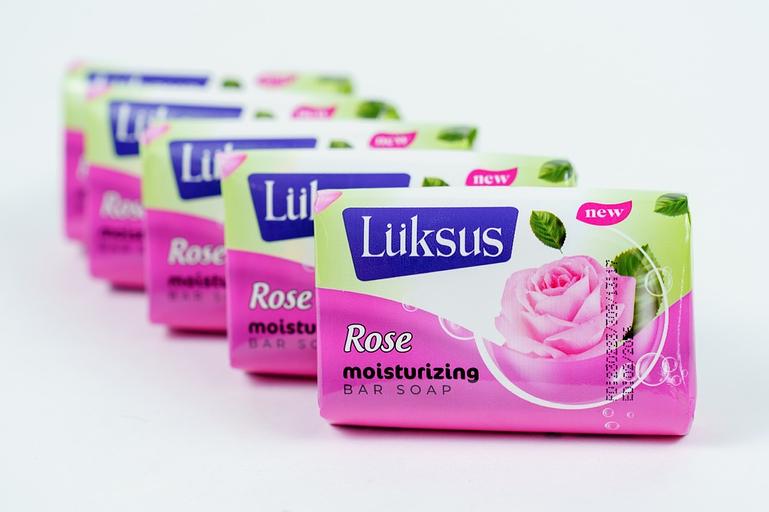 Мыло твёрдое Luksus «Роза» в бумажной упаковке 90 г, опт фото 2