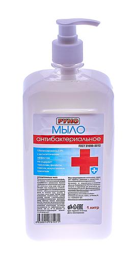Антибактериальное жидкое мыло «Руно» 1 л с дозатором, опт фото 1