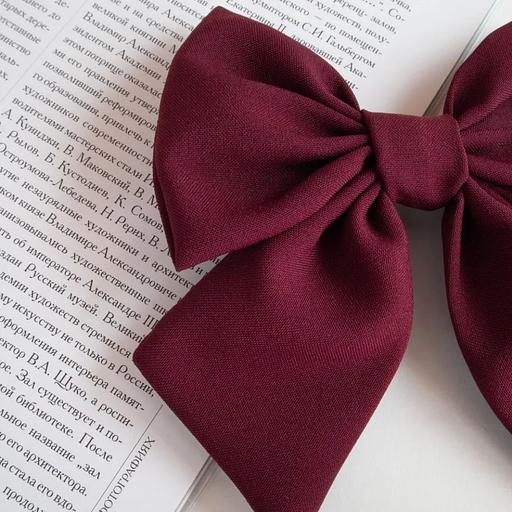 Заколка для волос Casanda Hey «Бантик» тёмная роза, опт фото 1