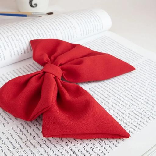 Заколка для волос Casanda Hey «Бантик» красная роза, опт фото 2