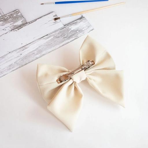 Заколка для волос Casanda Hey «Бантик» молочный, опт фото 4