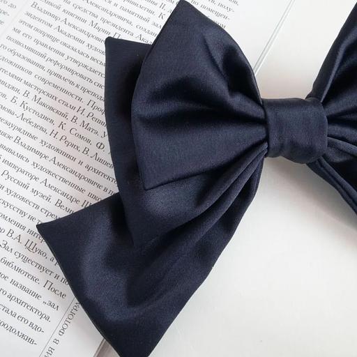 Заколка для волос Casanda Hey «Бантик» атласно-синий, опт фото 1