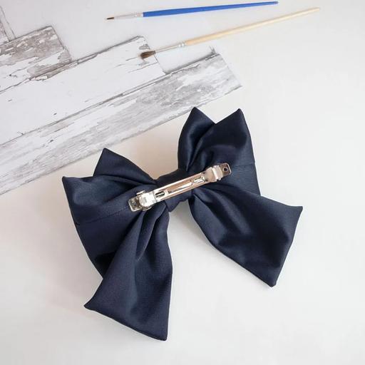 Заколка для волос Casanda Hey «Бантик» атласно-синий, опт фото 4