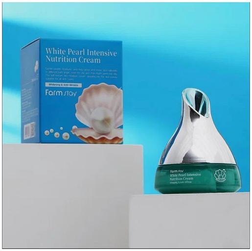 Питательный крем для лица с экстрактом жемчуга FARM STAY White Pearl Intensive Nutrition Cream ОПТ фото 3