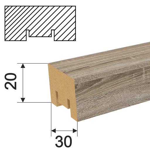 Interior MDF strip STELLA “Milana” Oak vintage, 20x30x2700 mm (pack of 8 pcs) WHOLESALE фото 2