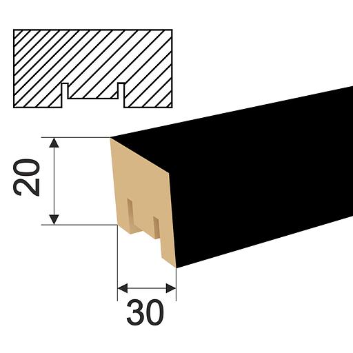 Interior MDF strip STELLA “Milan” Black Edition, 20x30x2700 mm (pack of 8 pcs) WHOLESALE фото 2