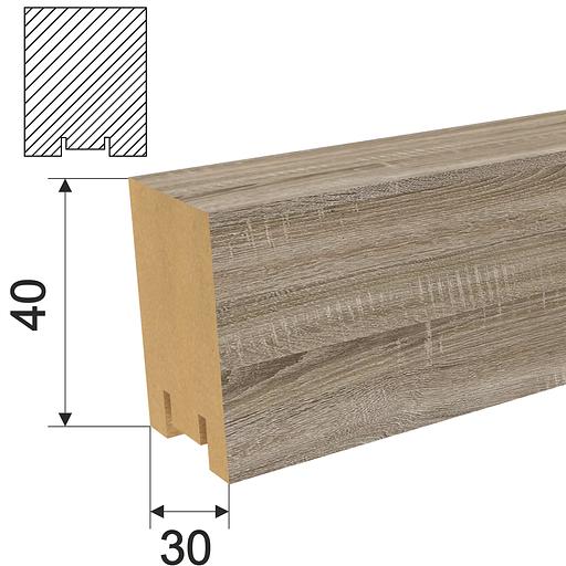 Интерьерная рейка МДФ STELLA «Ривьера» Дуб винтаж, 40х30х2700 мм (упаковка 4 шт) ОПТ фото 2