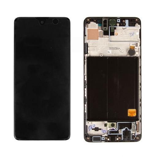 Samsung Galaxy A51 SM-A515 дисплейі жинақталған GH82-21669A жақтауда (қара) 100% түпнұсқа көтерме фото 1