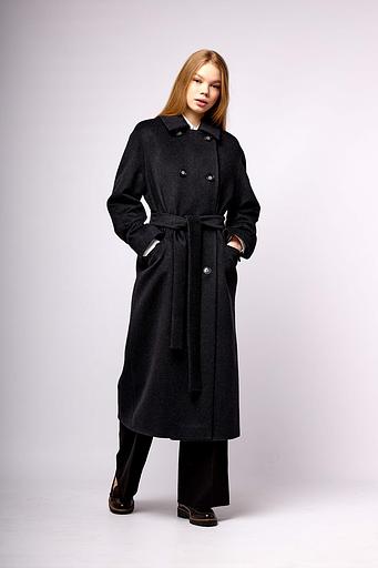 Женское демисезонное пальто деловое Mmoda чёрный, арт.2224139-1 фото 2