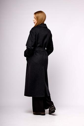 Женское демисезонное пальто деловое Mmoda чёрный, арт.2224139-1 фото 4