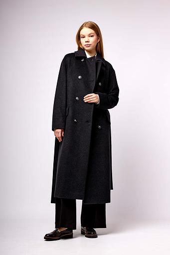 Женское демисезонное пальто деловое Mmoda чёрный, арт.2224139-1 фото 6