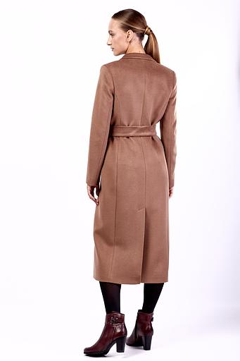 Женское демисезонное пальто деловое Mmoda тёмный кэмл, арт.01-32 фото 3