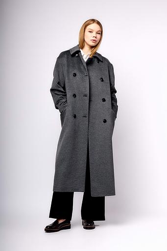 Женское демисезонное пальто деловое Mmoda тёмно-серый, арт.2224139-1 фото 1