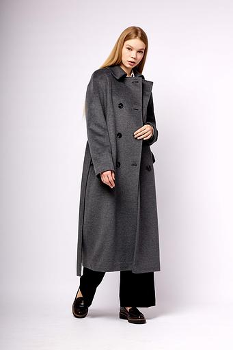 Женское демисезонное пальто деловое Mmoda тёмно-серый, арт.2224139-1 фото 5