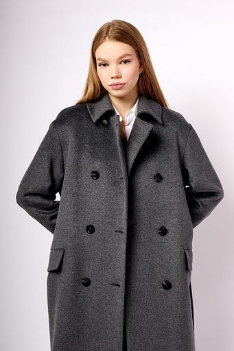 Женское демисезонное пальто деловое Mmoda тёмно-серый, арт.2224139-1 фото 6