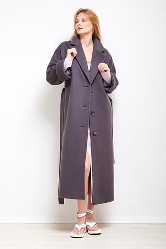 Женское демисезонное пальто деловое Mmoda серо-сиреневый, арт.2202551 фото 1