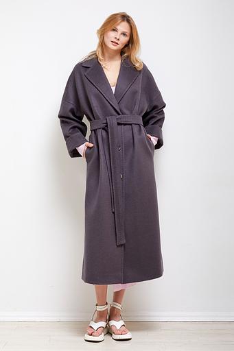 Женское демисезонное пальто деловое Mmoda серо-сиреневый, арт.2202551 фото 2