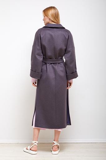 Женское демисезонное пальто деловое Mmoda серо-сиреневый, арт.2202551 фото 5