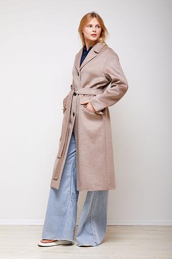 Женское демисезонное пальто деловое Mmoda бежевый, арт.2202438-1 фото 3