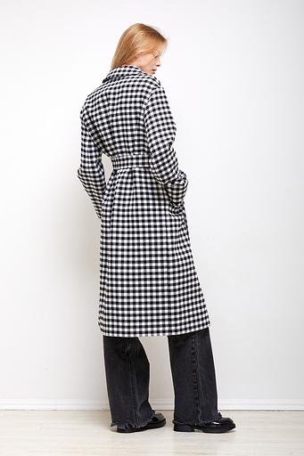 Женское демисезонное пальто деловое Mmoda чёрно-белый, арт.2202438-1 фото 3