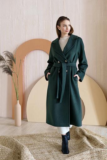 Женское демисезонное пальто деловое Mmoda изумрудный, арт.22М10 фото 1