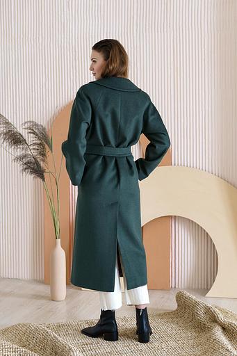Женское демисезонное пальто деловое Mmoda изумрудный, арт.22М10 фото 5