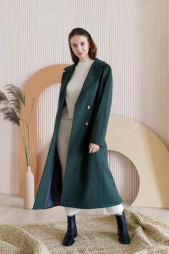 Женское демисезонное пальто деловое Mmoda изумрудный, арт.22М10 фото 7