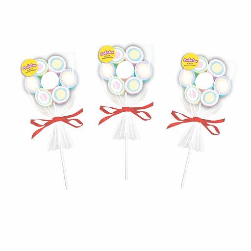 Маршмеллоу в форме цветочка Confectum «Marshmallow pops» с ароматом тутти-фрутти и пломбир-ваниль 36 шт по 28 г ОПТ фото 2