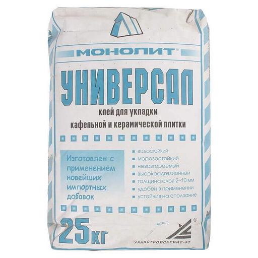 Клей для кафельной и керамической плитки Монолит Универсал 25кг фото 1